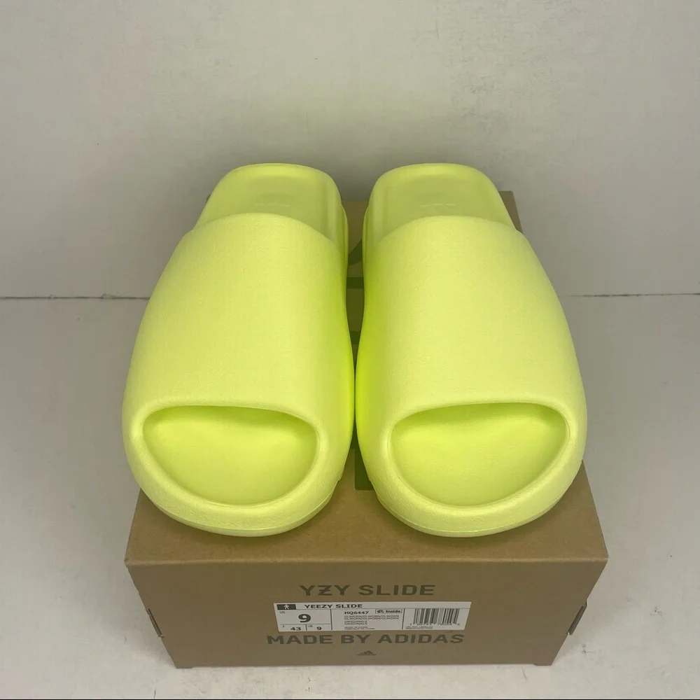 Adidas Yeezy Slide “Green Glow” NEW 2022 - Picture 2 of 4